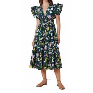 Olivia by Livro Tuckernuck Sally Midi Smocked Flutter Sleeve Ruffle Floral Dress